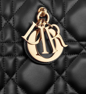 Medium Dior Book Tote • Black Macrocannage Calfskin (36.5 x 28 x 17.5 cm)