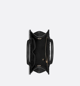 Small Dior Book Tote • Black Macrocannage Calfskin (26.5 x 21 x 14 cm)