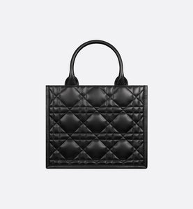 Small Dior Book Tote • Black Macrocannage Calfskin (26.5 x 21 x 14 cm)