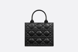 Small Dior Book Tote • Black Macrocannage Calfskin (26.5 x 21 x 14 cm)