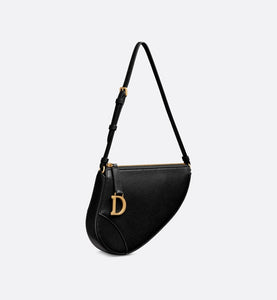 Saddle Shoulder Pouch • Black Goatskin
