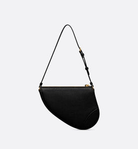 Saddle Shoulder Pouch • Black Goatskin