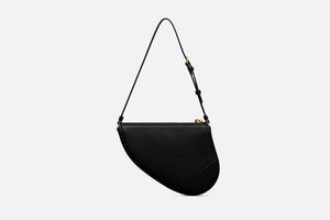 Saddle Shoulder Pouch • Black Goatskin