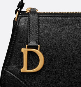 Saddle Shoulder Pouch • Black Goatskin