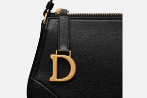 Saddle Shoulder Pouch • Black Goatskin