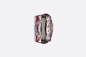 Medium Lady D-Lite Bag • White and Red Le Cœur des Papillons Embroidery