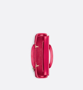 Small Lady D-Joy Bag • Passion Pink Patent Cannage Calfskin