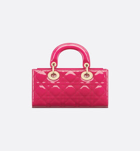 Small Lady D-Joy Bag • Passion Pink Patent Cannage Calfskin