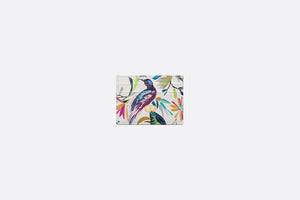 Dior Caro Five-Slot Card Holder • White Multicolor Calfskin with Toile de Jouy Fantastica Print