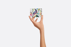 Dior Caro Five-Slot Card Holder • White Multicolor Calfskin with Toile de Jouy Fantastica Print