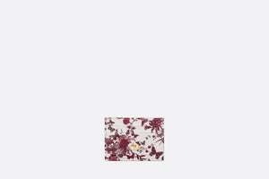 Dior Caro Five-Slot Card Holder • White and Red Calfskin with Le Cœur des Papillons Print