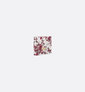 Dior Caro Five-Slot Card Holder • White and Red Calfskin with Le Cœur des Papillons Print