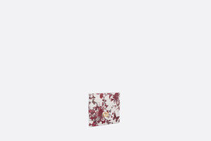 Dior Caro Five-Slot Card Holder • White and Red Calfskin with Le Cœur des Papillons Print
