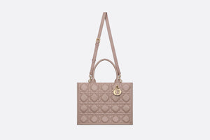 Medium Dior Book Tote • Warm Taupe Macrocannage Calfskin (36.5 x 28 x 17.5 cm)