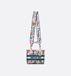 Medium Lady D-Lite Bag • White Multicolor Toile de Jouy Fantastica Embroidery