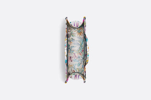 Large Dior Book Tote • White Multicolor Toile de Jouy Fantastica Embroidery (42 x 35 x 18.5 cm)