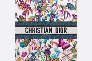 Large Dior Book Tote • White Multicolor Toile de Jouy Fantastica Embroidery (42 x 35 x 18.5 cm)