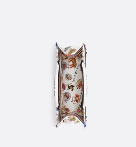 Medium Dior Book Tote • White Multicolor Dragon Zodiac Embroidery (36 x 27.5 x 16.5 cm)