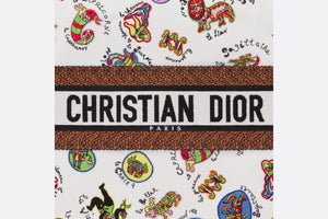 Medium Dior Book Tote • White Multicolor Dragon Zodiac Embroidery (36 x 27.5 x 16.5 cm)