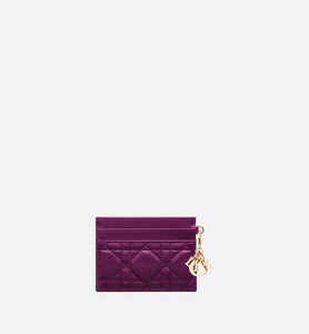 Lady Dior Five-Slot Card Holder • Mulberry Cannage Lambskin