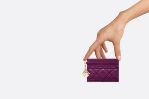 Lady Dior Five-Slot Card Holder • Mulberry Cannage Lambskin