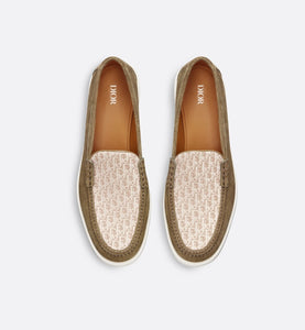 Dior Granville Loafer • Brown suede with brown and beige Dior Oblique jacquard