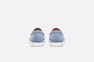 Dior Granville Loafer • Blue Suede with Gray and White Dior Oblique Jacquard