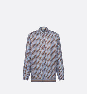 Dior Oblique Shirt • Blue Organic Silk Twill