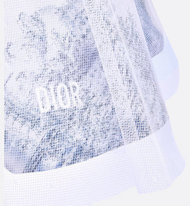 Kid's Short Flared Skirt • Ivory Technical Fabric with Blue Toile de Jouy Paris Print and Ivory Tulle
