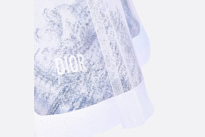 Kid's Short Flared Skirt • Ivory Technical Fabric with Blue Toile de Jouy Paris Print and Ivory Tulle