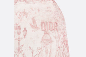 Baby Loose-Fitting Pants • Ivory Satin-Finish Voile with Pale Pink Toile de Jouy Paris Print