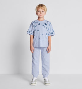 Kid's Track Pants • Heathered Blue Cotton Fleece