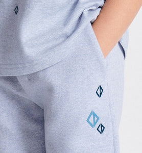 Kid's Track Pants • Heathered Blue Cotton Fleece