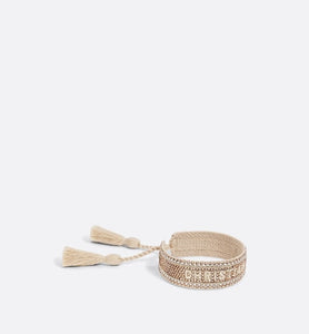 Christian Dior Bracelet • Gold-Tone Embroidery and Crystals