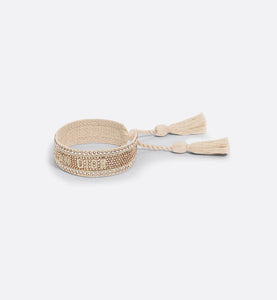 Christian Dior Bracelet • Gold-Tone Embroidery and Crystals