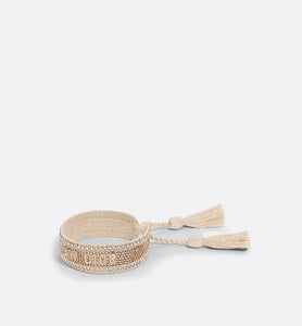 Christian Dior Bracelet • Gold-Tone Embroidery and Crystals