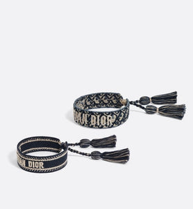Christian Dior Bracelet Set • Navy Blue Dior Oblique Embroidery