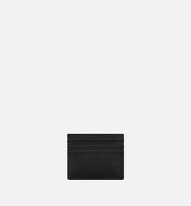 Saddle Card Holder • Black Dior Oblique Jacquard and Grained Calfskin