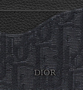 Saddle Card Holder • Black Dior Oblique Jacquard and Grained Calfskin