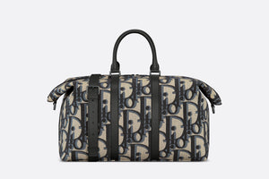 Weekender 50 Bag • Beige and Black Maxi Dior Oblique Jacquard