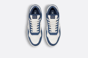 B27 Low-Top Sneaker • White Smooth Calfskin, Blue Denim and White Dior Oblique Galaxy Leather