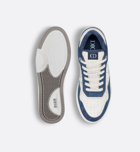 B27 Low-Top Sneaker • White Smooth Calfskin, Blue Denim and White Dior Oblique Galaxy Leather