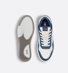 B27 Low-Top Sneaker • White Smooth Calfskin, Blue Denim and White Dior Oblique Galaxy Leather