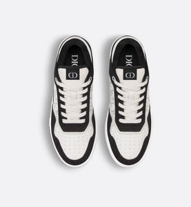 B27 Low-Top Sneaker • White Smooth Calfskin, Black Denim and White Dior Oblique Galaxy Leather