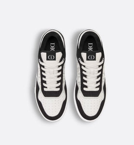 B27 Low-Top Sneaker • White Smooth Calfskin, Black Denim and White Dior Oblique Galaxy Leather