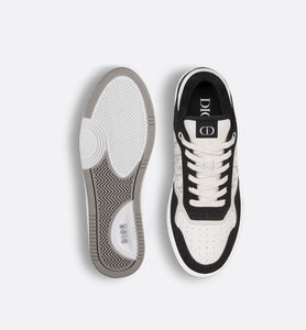 B27 Low-Top Sneaker • White Smooth Calfskin, Black Denim and White Dior Oblique Galaxy Leather