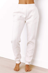 Basic Fitted Joggers - Cream