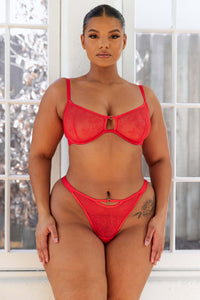 Grace Balcony Bra (Set) - Red