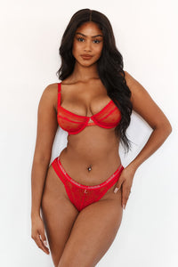 Liberty Balcony Bra (Set) - Red