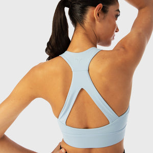 Infinity Zip Up Workout Bra - Blue Fog